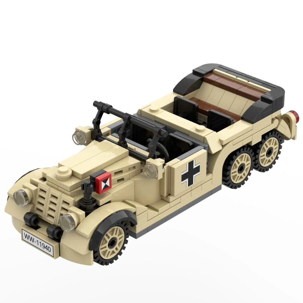 German Staff Car Building Blocks WWII Bricks Toy Military series Bricks Set WW2 Educational Creative Christmas Birthday Gifts