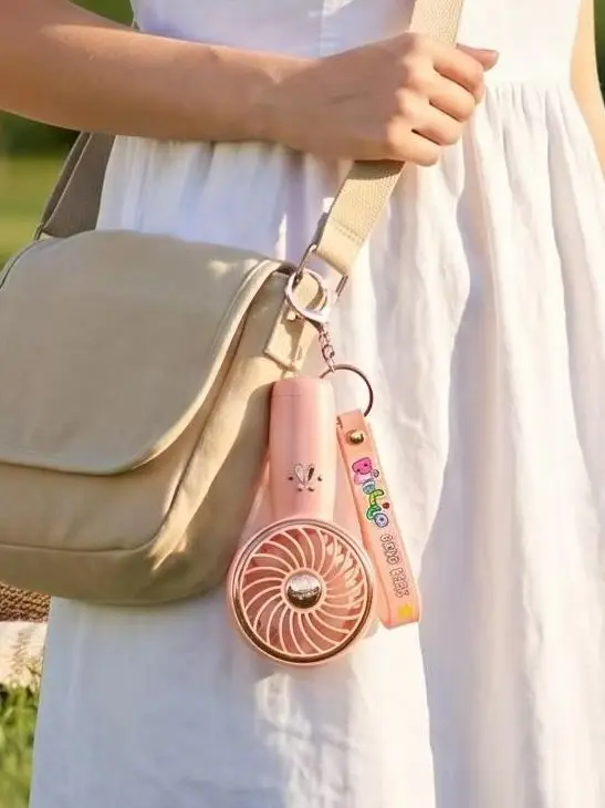 1200mAh Handheld Mini Fan Foldable Portable Neck Hanging Fans 5 Speed USB Rechargeable Fan with Phone Stand and Display Screen