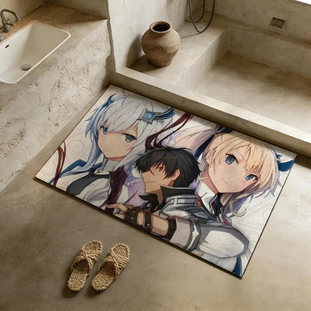 Floor Mat Diatomite Bath Mat, Quick-Drying Non-Slip Absorbent Mat, Washable Home Floor Ma T-Misfit of Demon King Academy