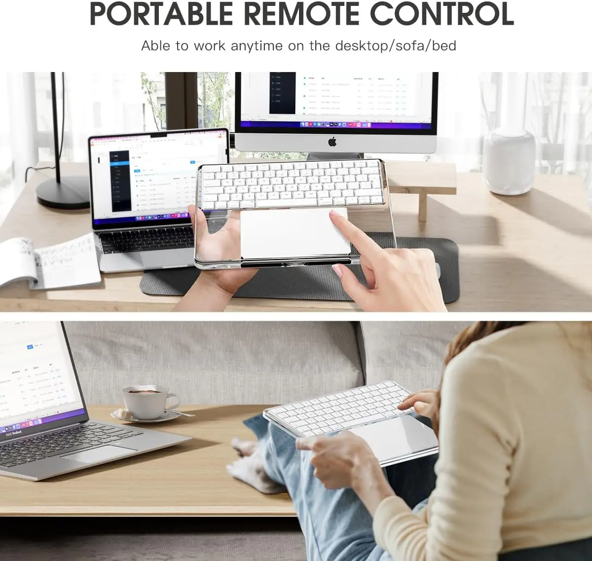 Transparent Acrylic Keyboard Stand and Touchpad Tray Pad for Apple Magic Keyboards 2/3 and  Magic touchpad Wrist Rest Accessory