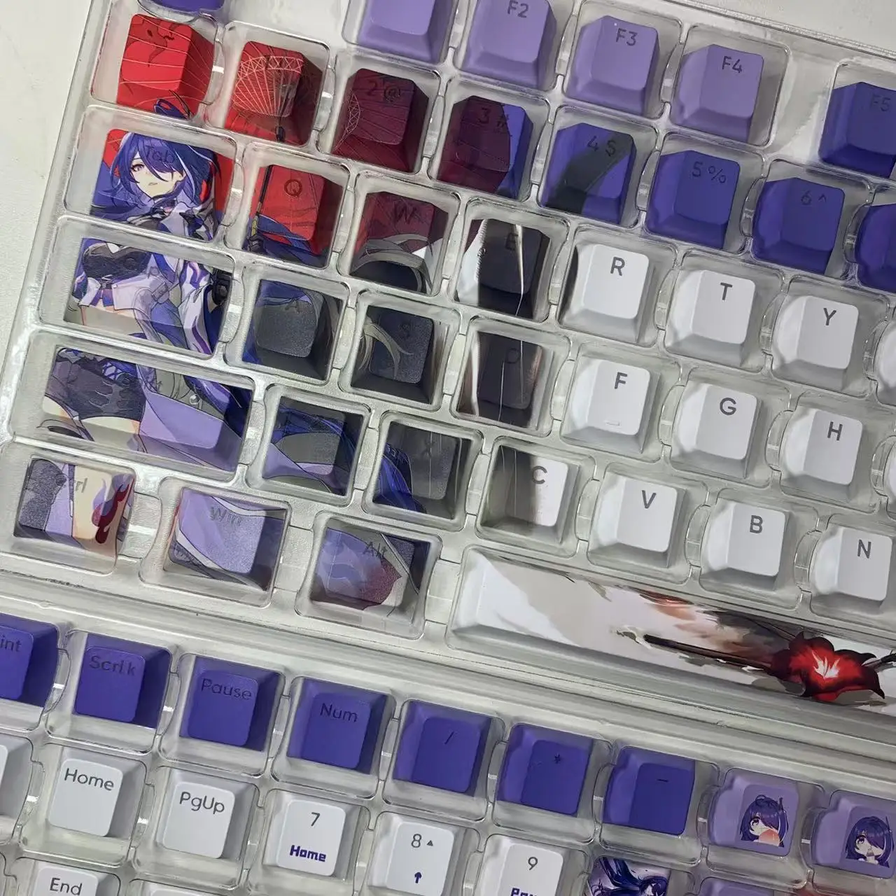 Acheron Keycaps 128 Keys Honkai: Star Rail PBT Anime Games keycap Cool Girl Key Caps Cherry Height for DIY Mechanical Keyboards