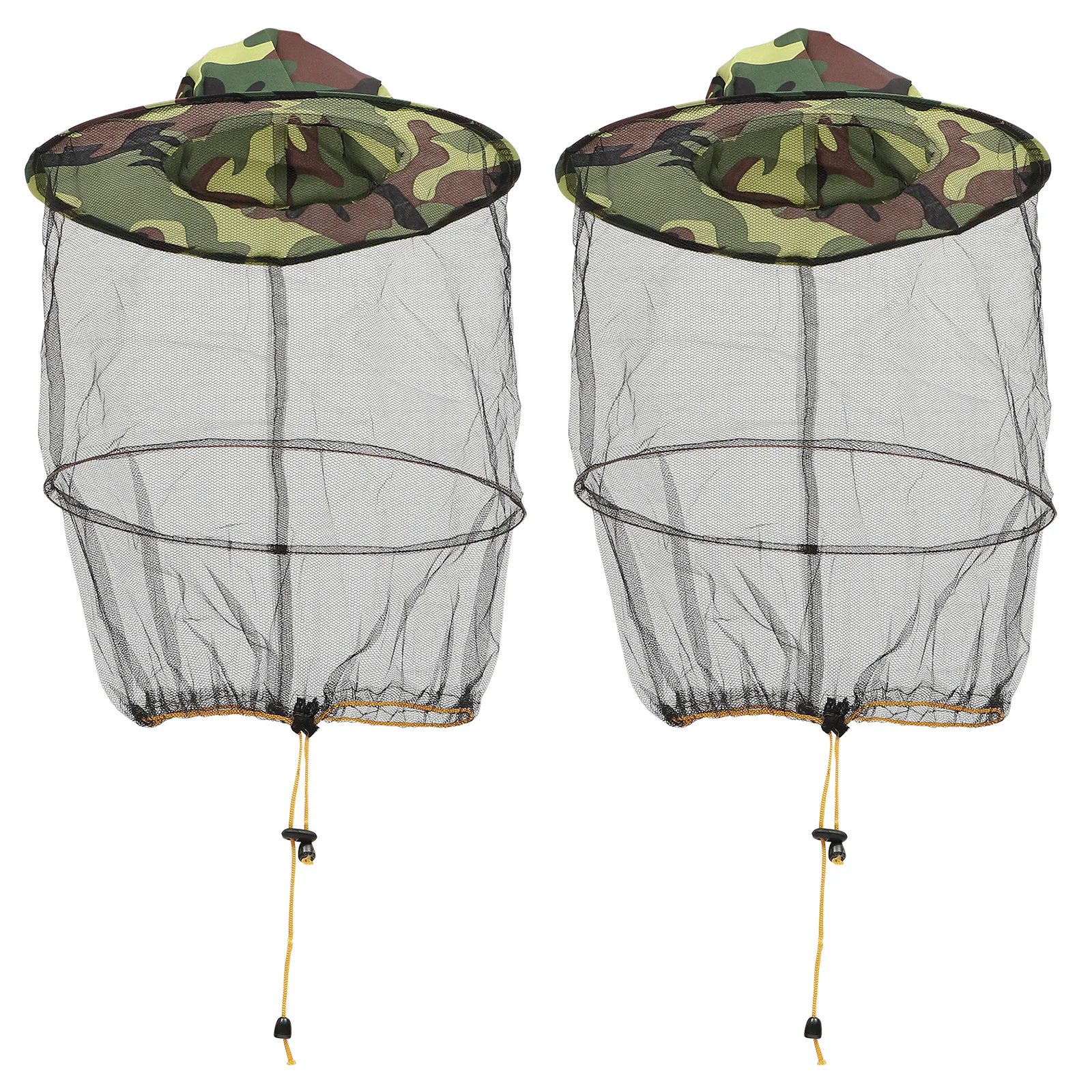 

2 Pcs Face Protector Mesh Hat Bee Resistance Cap Anti Inset Camouflage Beekeeping