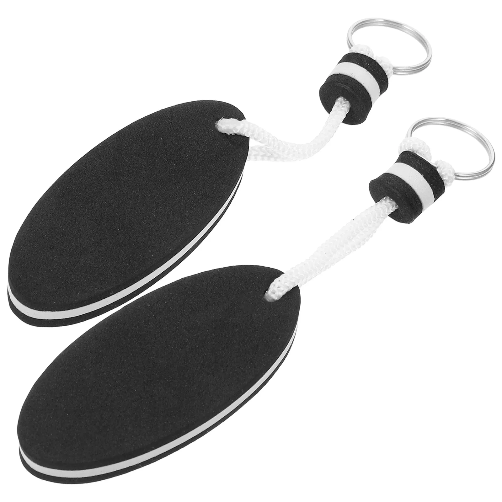 2Pcs Eva Floating Keyrings Water Buoyant Keychains Black for Kayak Canoe Marine Boating Swimming Outdoor Beach Floating Key
