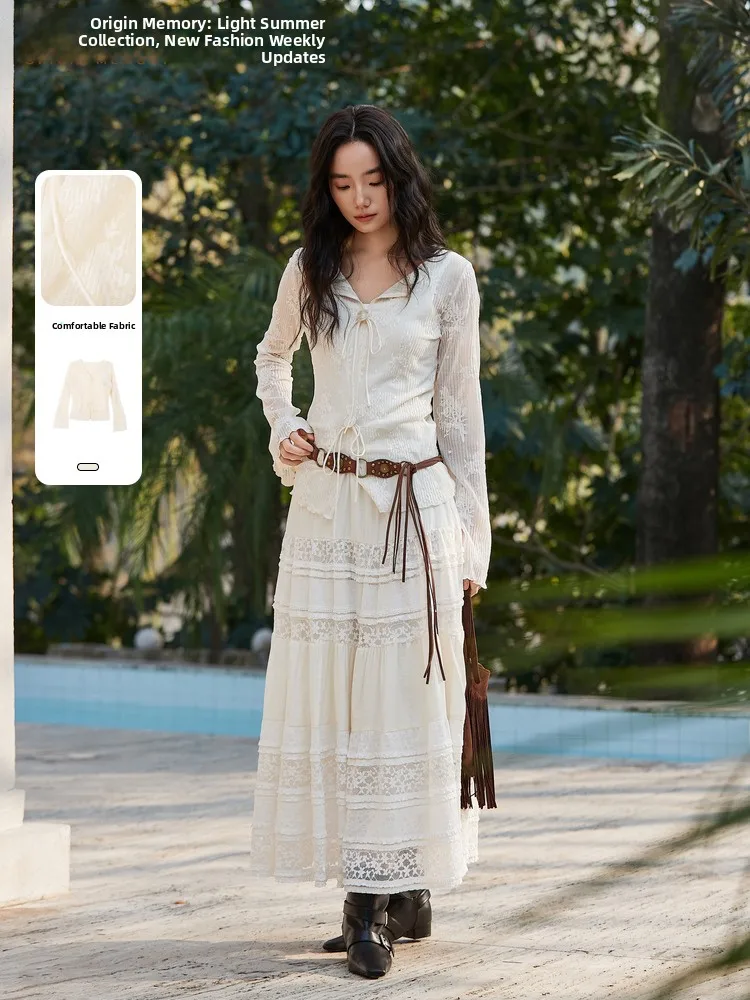 

Вязаный топ Ele с длинными рукавами и вырезами, модный дизайн, коллекция Memory's Starting Point, весна 2026, новинка, женская премиальная трикотажная одежда