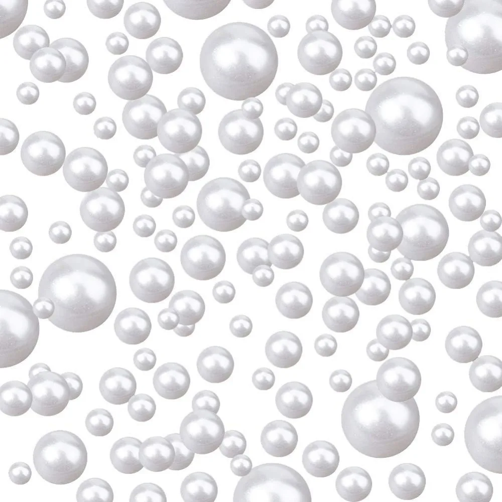 1535pcs Undrilled Pearl Beads No Holes Pearl Beads 2.5/3/4/5/6/8mm Mini Bead Vase Filler Faux Pearl for Christmas Table