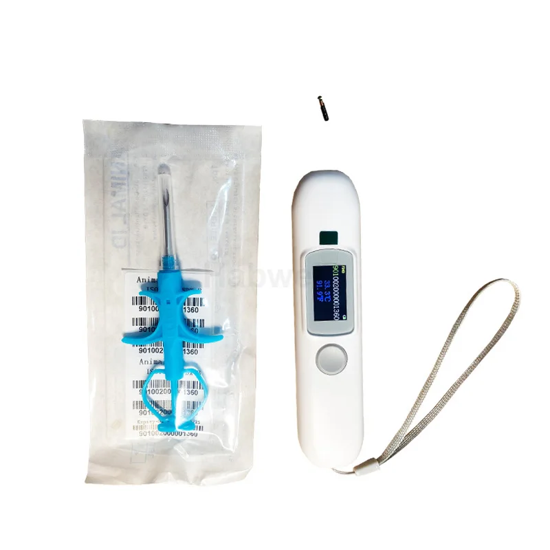 1.4x8mm/2.12x12mm FDX-B RFID 134.2Khz 온도 온도 마이크로 칩 주사기 (동물 ID 건강 모니터링 용 스캐너 포함) 무료 APP