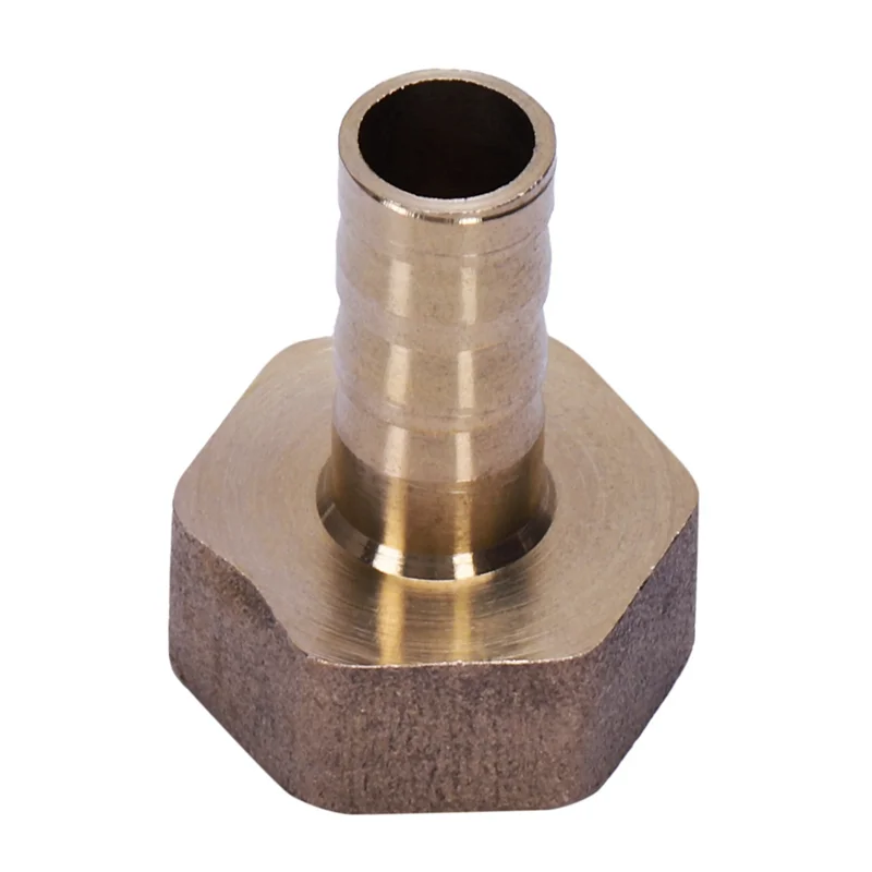 AT29-10X Gold Brass Fitting 10Mm Hose Barb 1/2 Inch NPT Female Thread Straight Connector