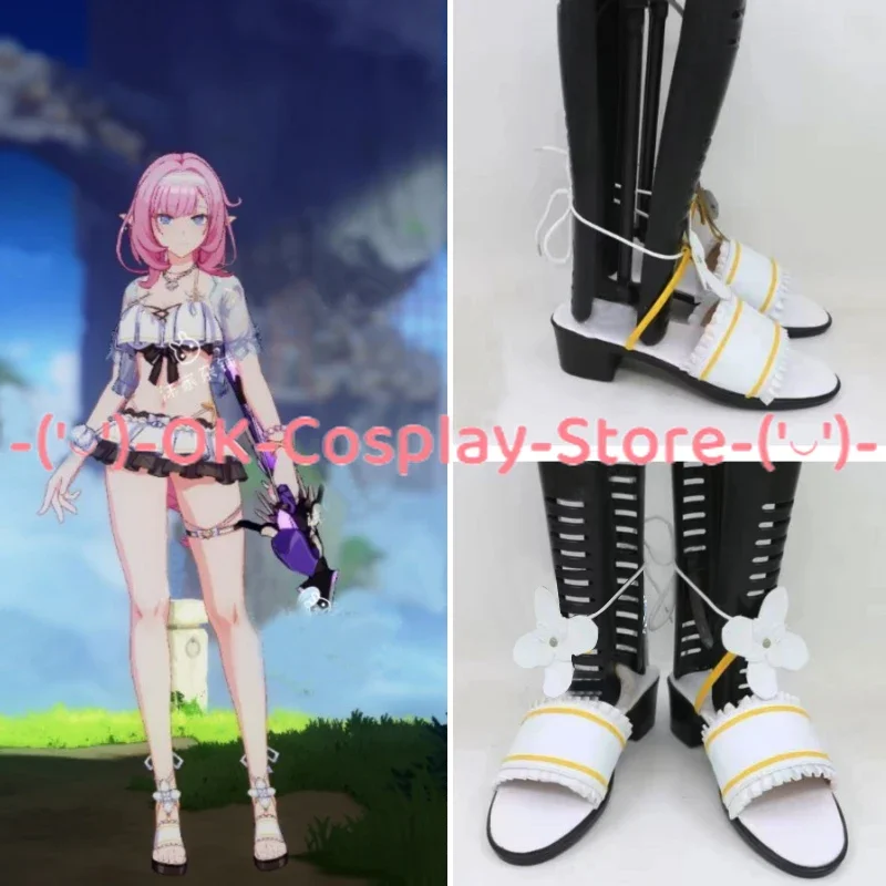 Honkai Impact 3 Elysia zapatos de Cosplay, botas de Carnaval de Halloween, utilería de Cosplay, zapatos de cuero PU hechos a medida