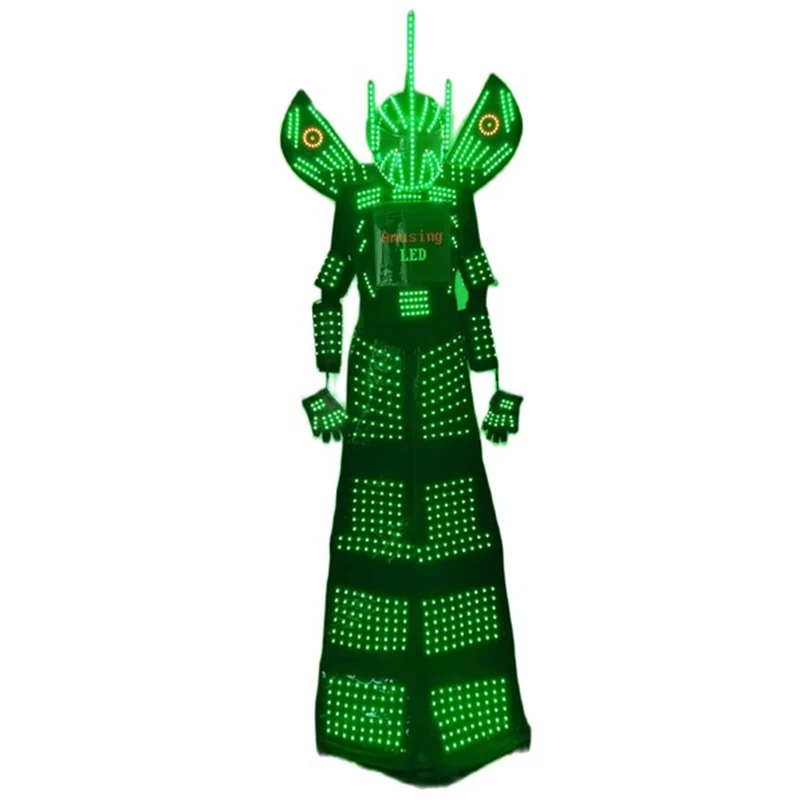 Lumière LED costume éclairage robot costume éclairage robot scène ensemble écran LED disfraz fête d'halloween