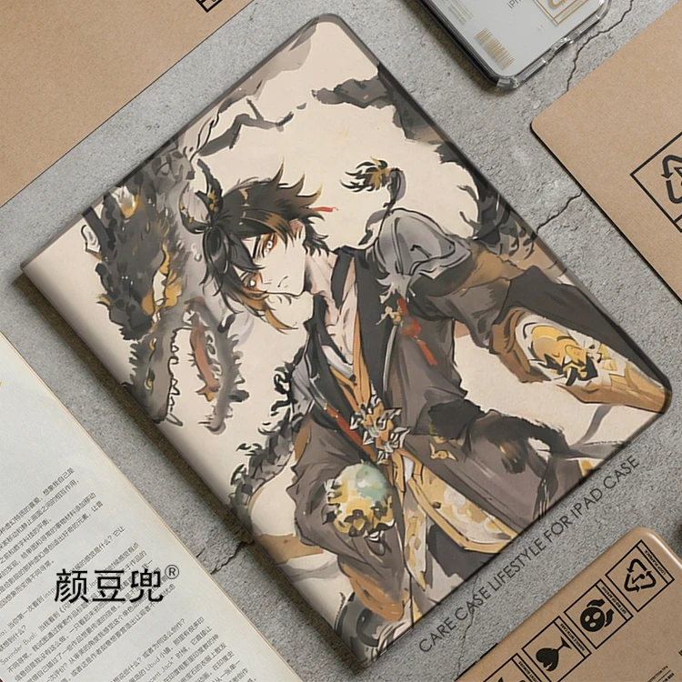 

Zhongli аниме Genshin Impact чехол для iPad 10,2 7 8 10 Air 4 5 Mini 5 6 Роскошный силиконовый чехол для iPad Pro11 12,9 дюймов 2022