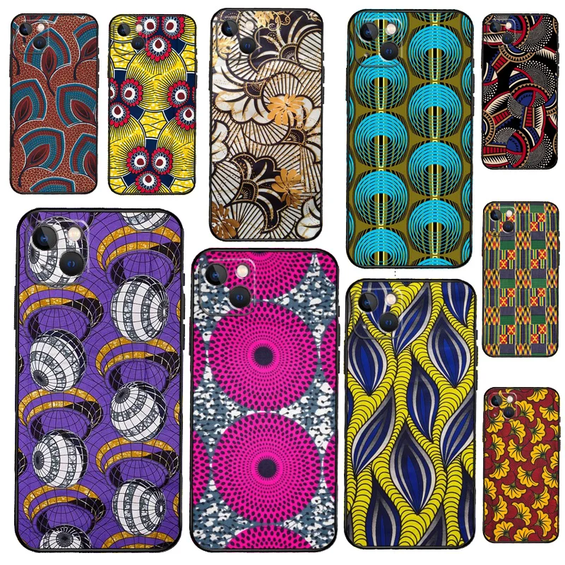 African Prints Fabric Case For iPhone 11 12 13 14 15 16 Pro Max Mini X XR XS MAX Plus Phone Back Cover