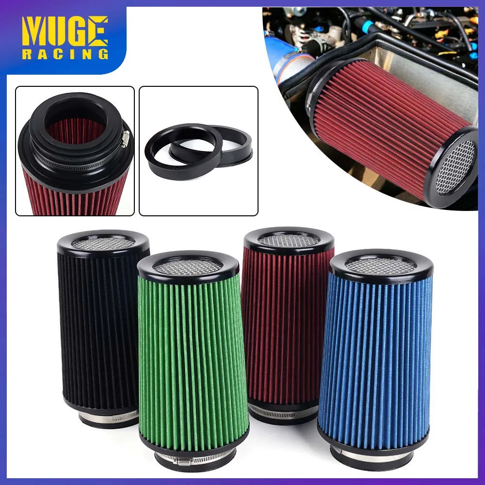 

MUGE-3" 3.5" 4" Car High Flow Cold Air Intake Air Filter Conical Washable Clamp-On Replacement Three Sizes 10.6" Tall OFI141