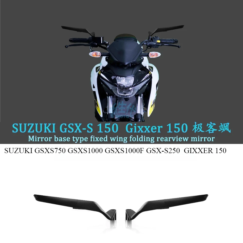 Espejos Retrovisores para Motocicleta, Kits de Espejos Stealth Winglets, Espejos Retrovisores Ajustables para SUZUKI GSXS750 GSXS150 150 GSX-S250 GIXXER 150