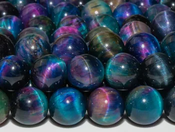 Doğal Taş Kedi Gözü Aurora Kaplan Gözü Boncuk Taş dağınık boncuklar Yuvarlak Şekil Boyutu Seçenekleri 6/8/10/12mm Takı Yapımı için