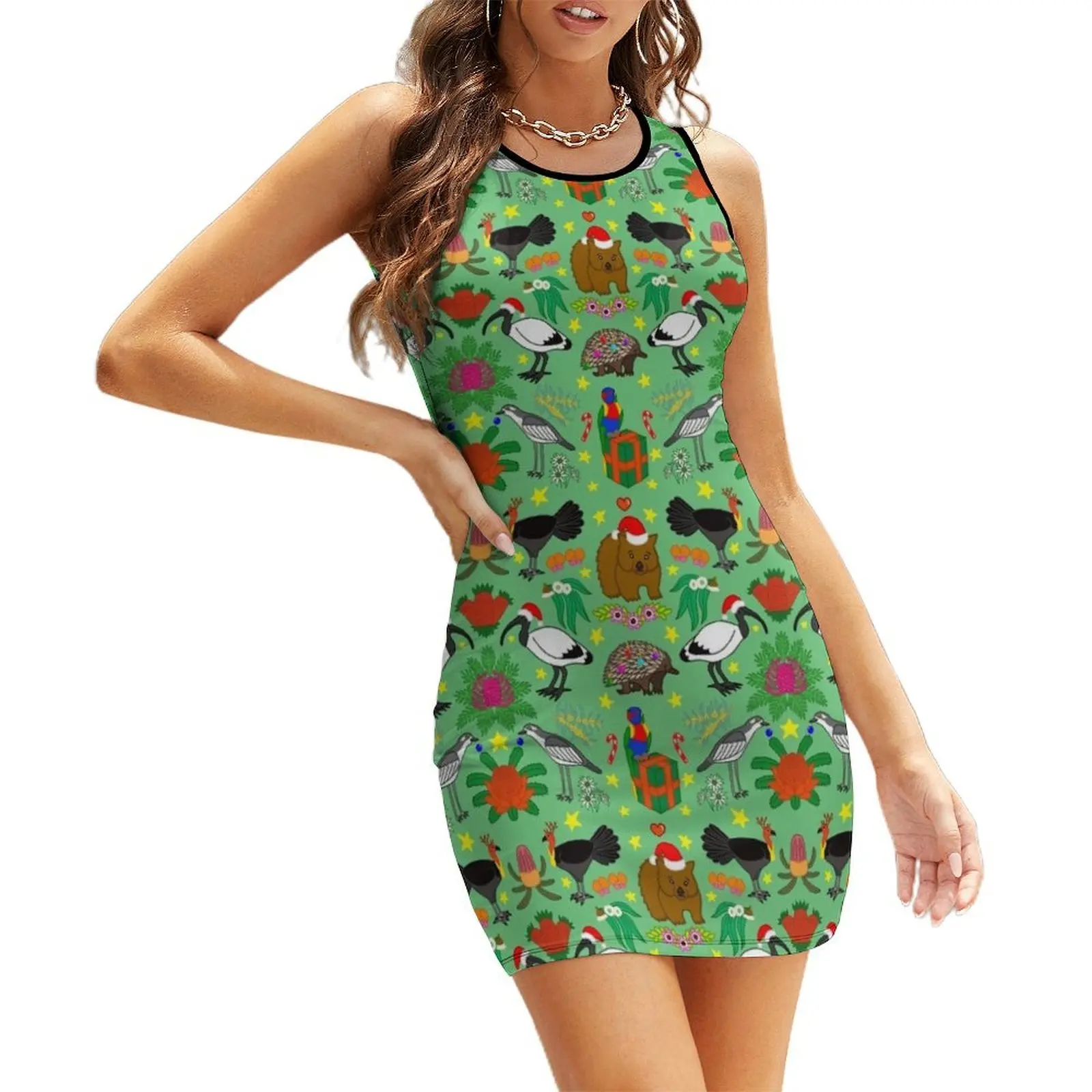 

Aussie Christmas Sleeveless Sundress women's summer clothing 2025 evening dress woman Woman fashion ceremony dresses