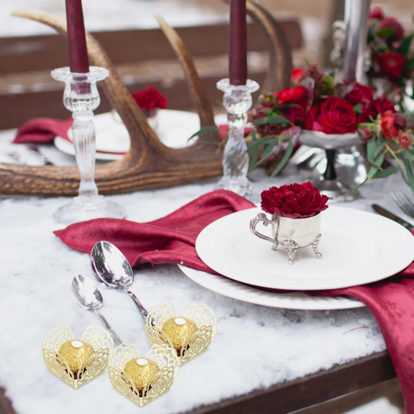 

50Pcs Chocolate Packaging Papers Creative Table Centerpieces for Princess Birthday Party Supplies Chocolate Wrapper