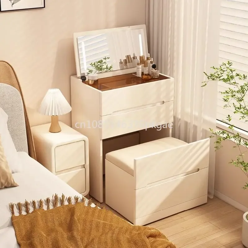 Cream Dressing Table Bedside Table One Modern Simple Dressing Table Bedroom Storage Bucket Cabinet Furniture Dressers