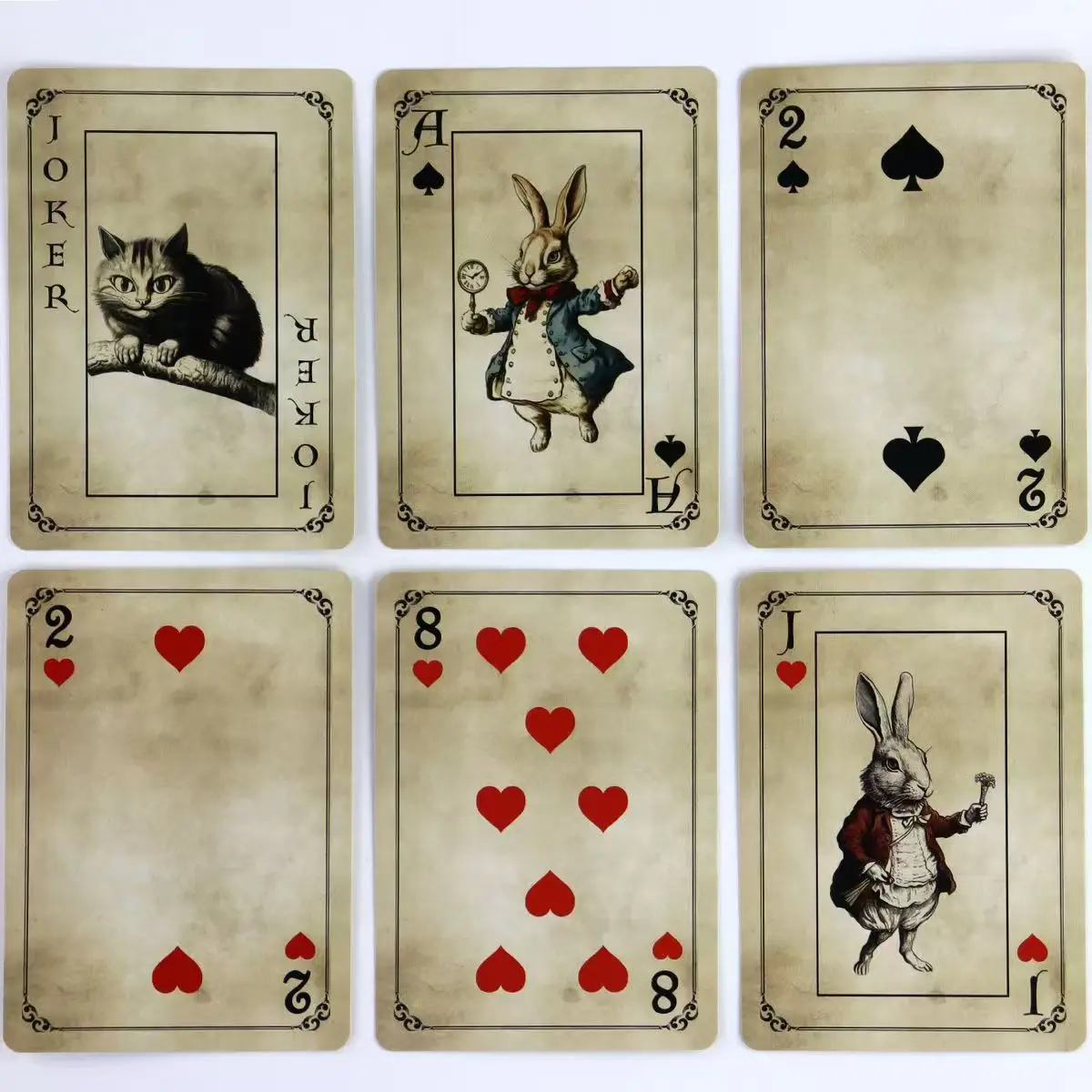 54 Pcs Alice In Wonderland Playing Cards 9*6.5cm, Full Deck Paper Scrapbooking Craft Poker Deck