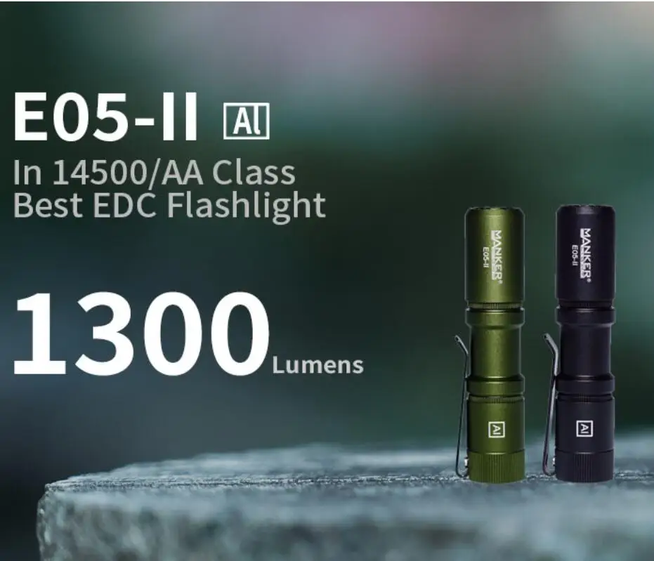 Imagem -02 - Mini Titanium Lanterna 1300 Lumens aa 14500 Edc Tocha Mankerlight-e05 ii