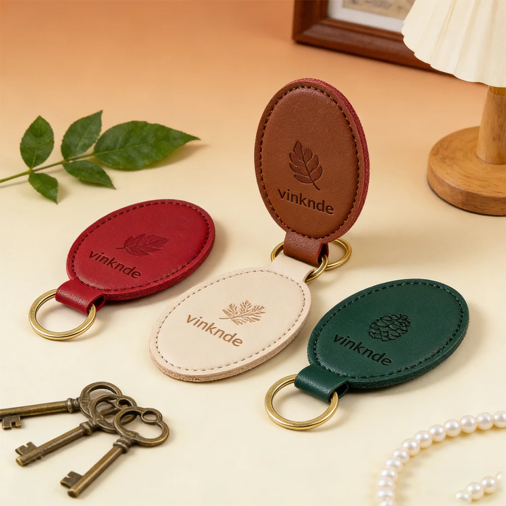 

Personalized Logo 20/50/100Pcs Wholesale Oval Shape Custom Logo Sublimation Keychain PU Leather Keyholder Car Pendant Promotion