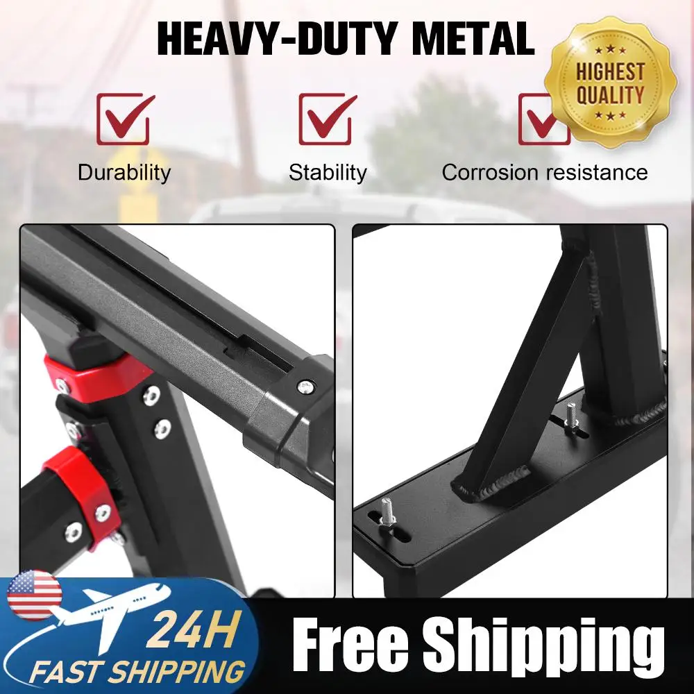 

Universal Truck Ladder Rack Crossbar 800 LBS Capacity Aluminum 18-28in Height-Adjustable for Ford/Gladiator/Tundra/Tacoma/Nissan