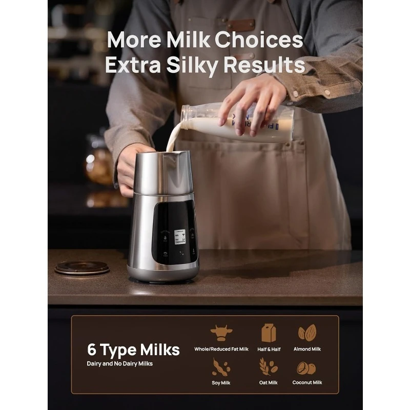 

All-in-1 BaristaMaker Milk Frother, Electric Foam Frother for Latte Art Microfoam and Coffee