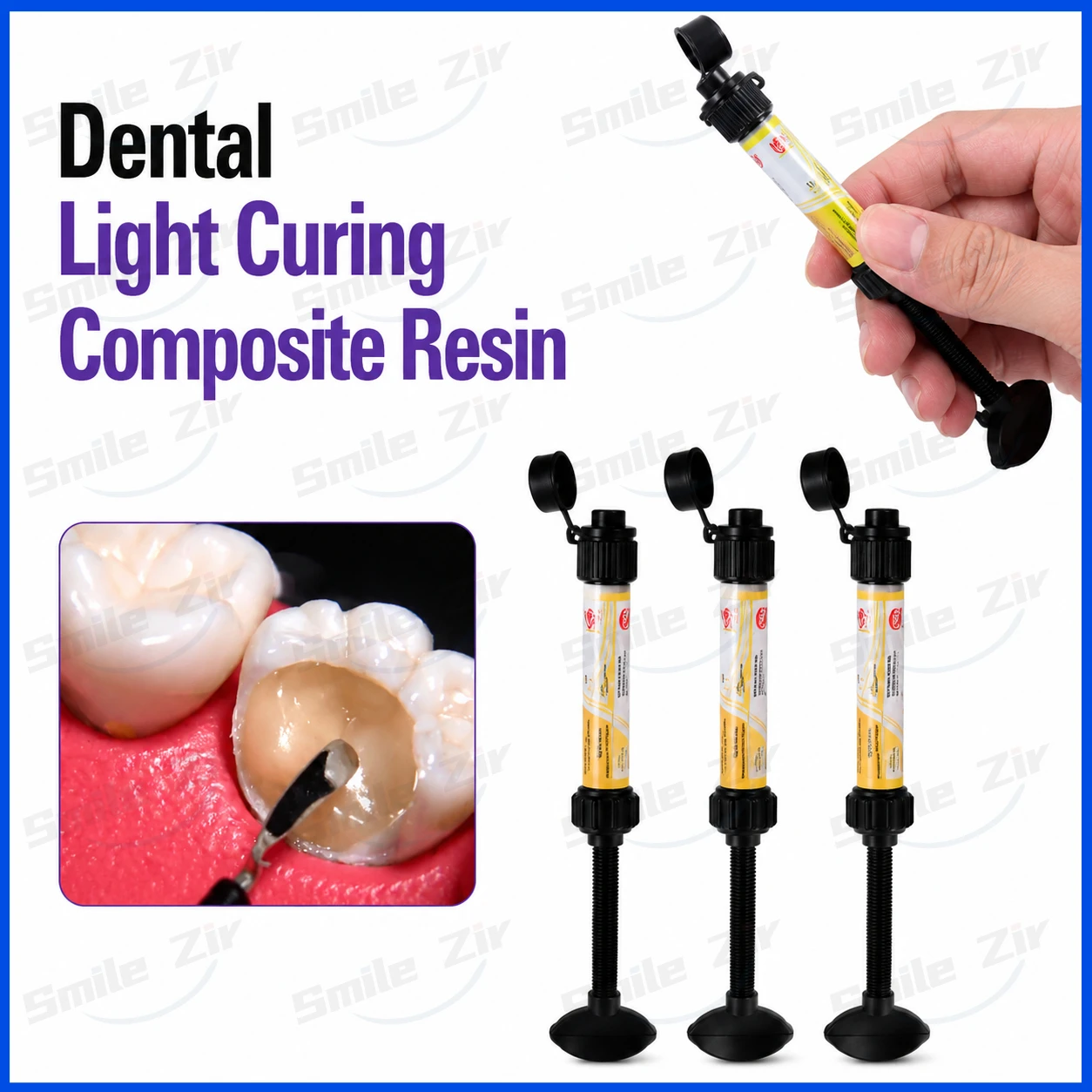 Dental Universal Light Curing Composite Resin Hybrid Resin A1 A2 A3 for Dental Syringe Tooth Restoration Filling Material