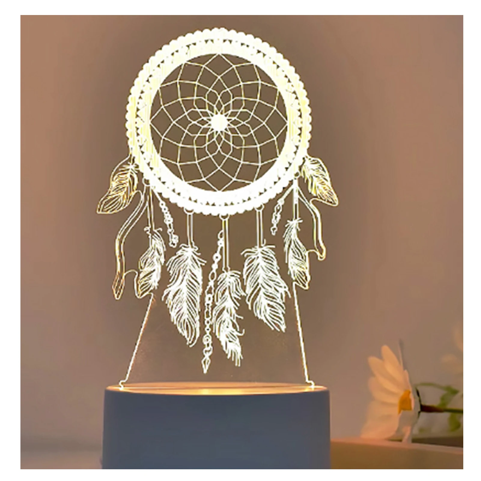 

Acrylic Dream Catcher Modeling Lamp Eye Protection Light Lamp Gifts for Boyfriend or Girlfriend xobw