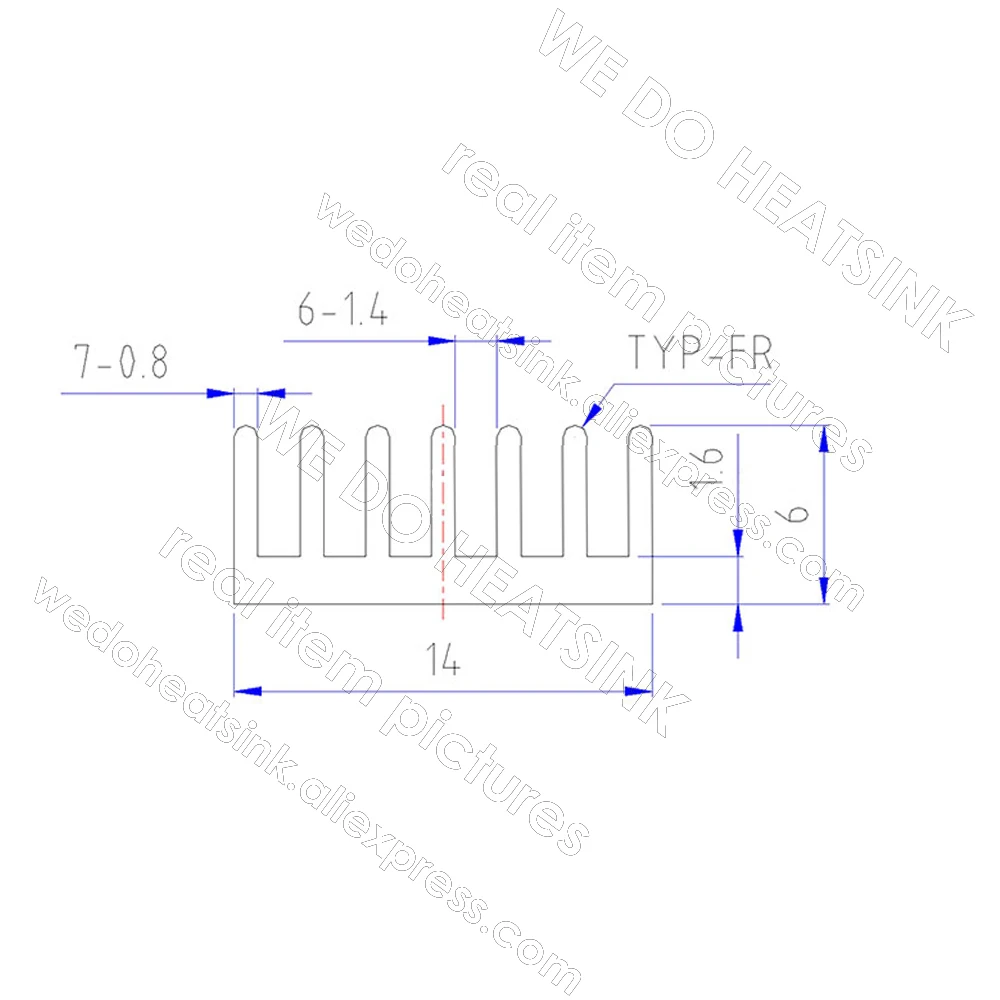 10x14x6mm SilverCooling Aluminum Heatsink CPU IC Heat Sink With Thermal Pad Conductivity Cooler for IC Transistor