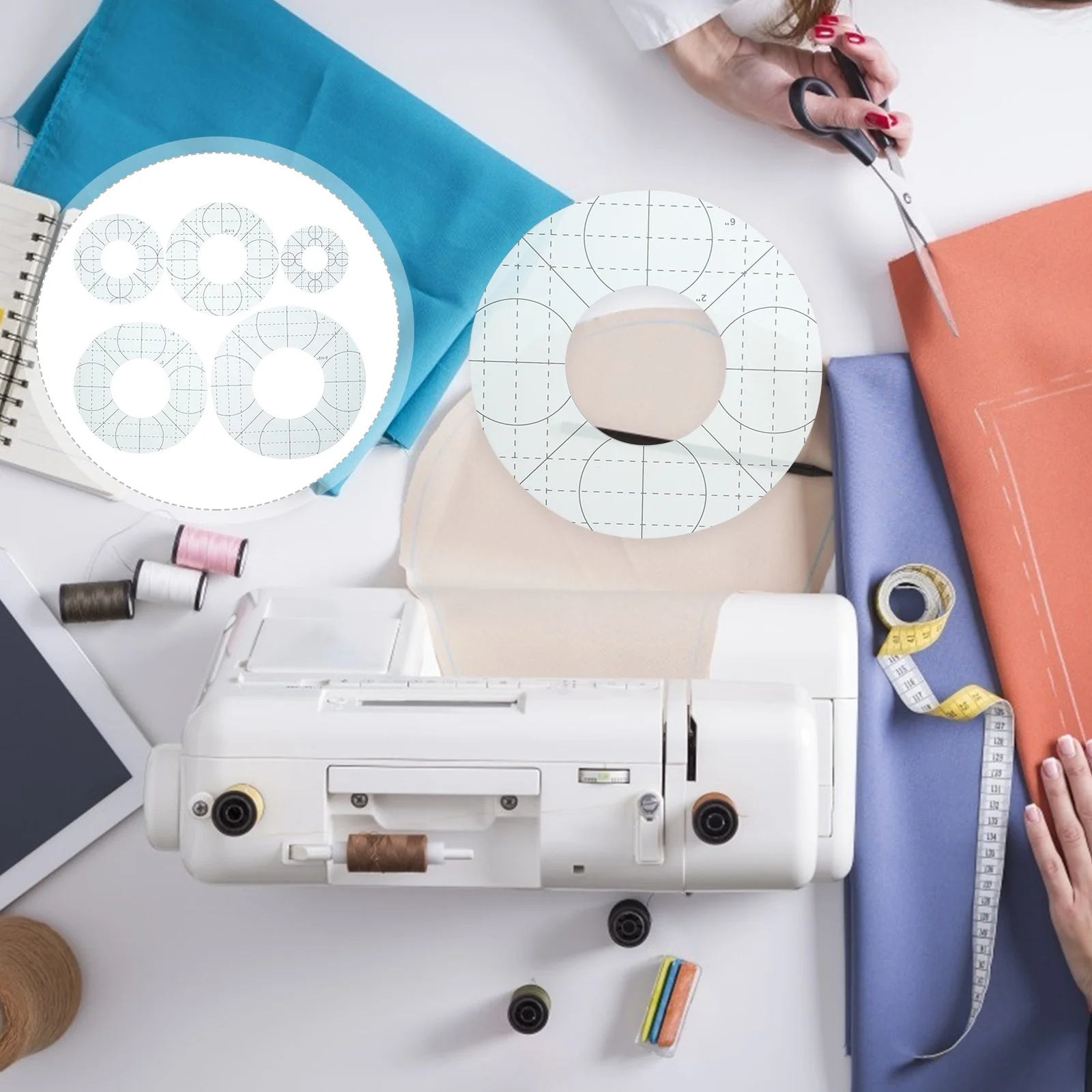 

5Pcs Acrylic Sewing Ruler Lightweight Portable Display Sewing Lines Well Suitable Fabric Painting Craft Projects