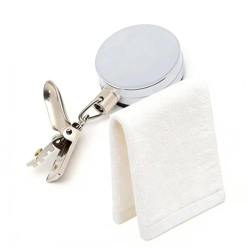 Multi Functional Automatic Rebound Contraction Hanging Clip, No Punching, Household Hair Self-adhesive Wall Hanging Storage Hook