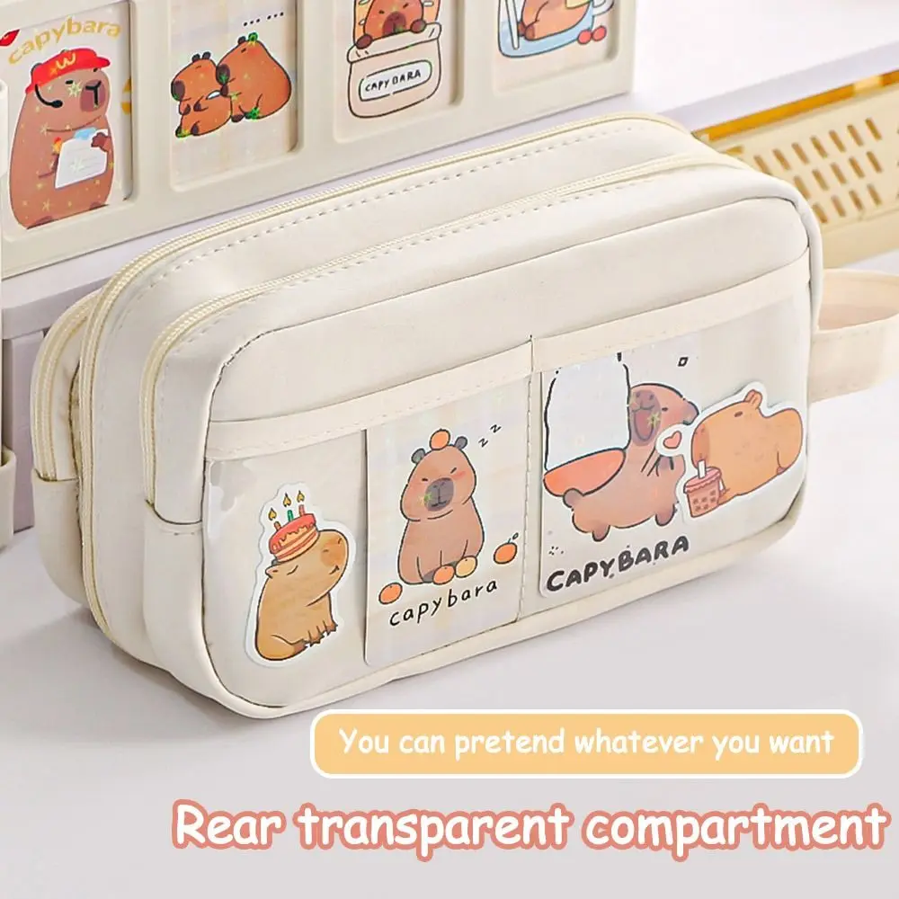 New Large Capacity Removable Pain Bag with Zipper Multifunctional Transparent Pencil Case Pencil Bag Student