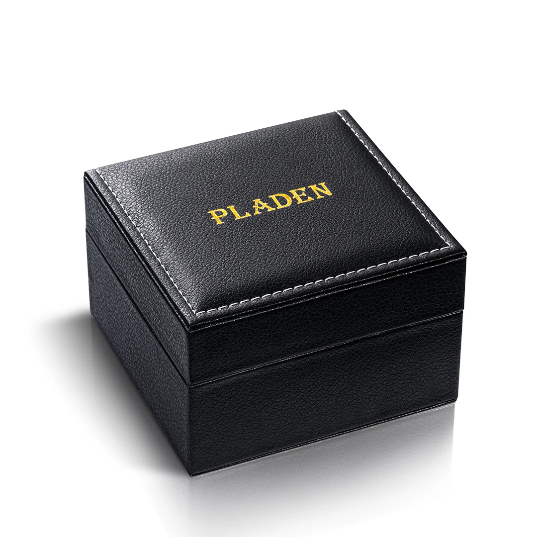 PLADEN Leather Watch Storage Box Organizer High Quality Men Watch Display Holder Cases Top Selling Black Jewelry Gift Boxes Case