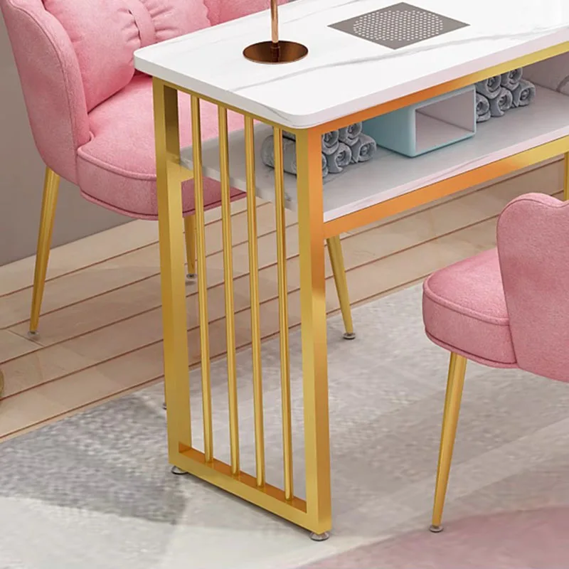 북유럽 럭셔리 네일 테이블 살롱 가구 모던 네일샵 테이블 및 의자 세트 싱글 더블 전문가용 매니큐어 테이블