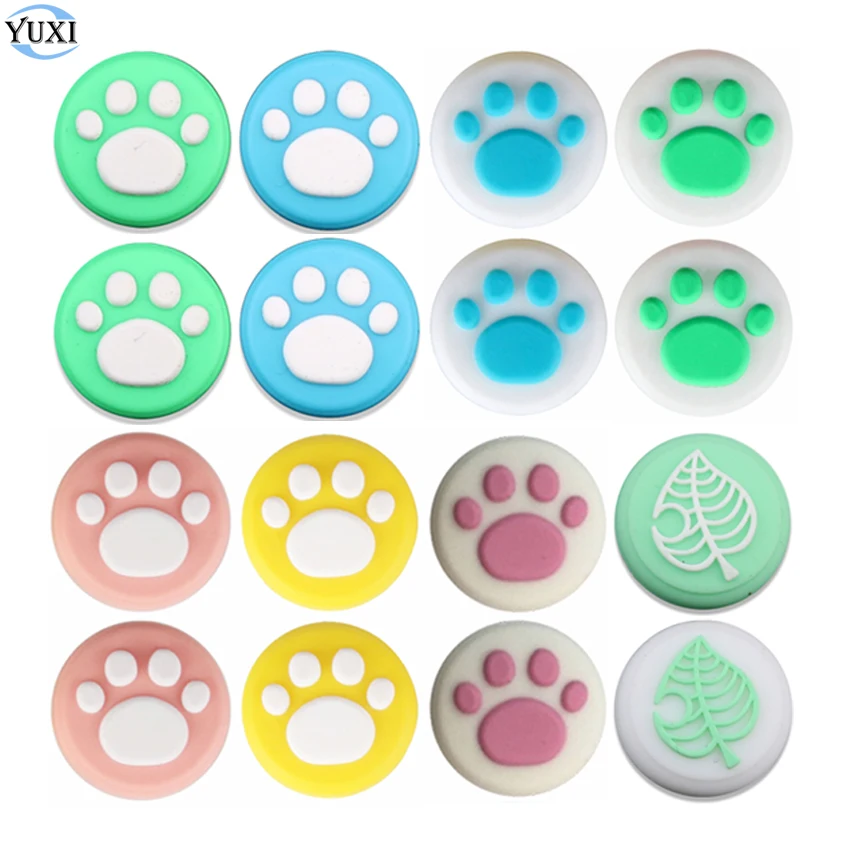 2pcs Cute Cat Paw Claw Thumb Stick Grip Cap Joystick Cover For Nintend Switch Lite NS Joy-Con Controller Gamepad Thumbstick Case