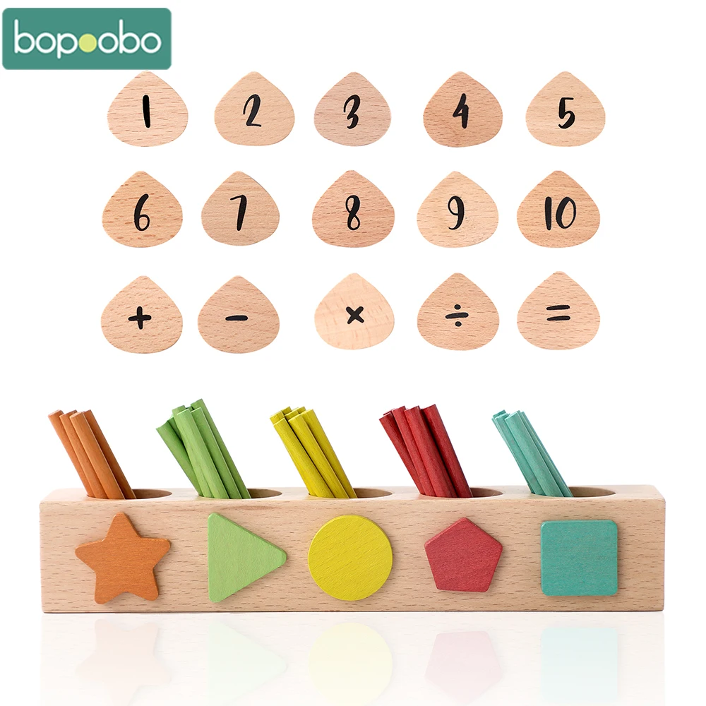 Figure Blocks Counting Sticks Education Wooden Toys Building Intelligence Block Montessori Mathematical Learning Toys Child Gift