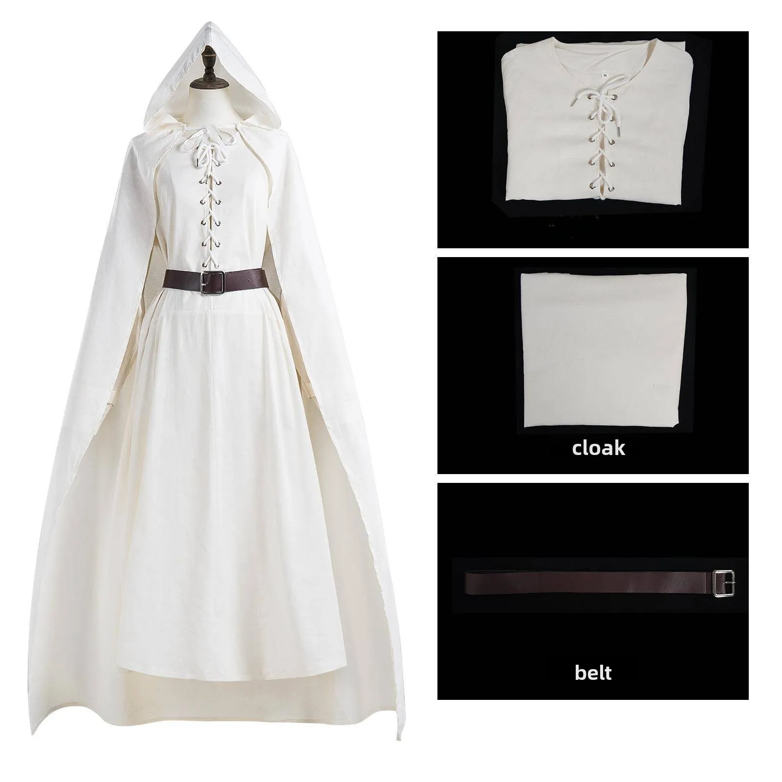 

Костюм на Хэллоуин Gandalf, белый халат, наряд волшебника, женский костюм для косплея, традиционное этническое сценическое представление, одежда...