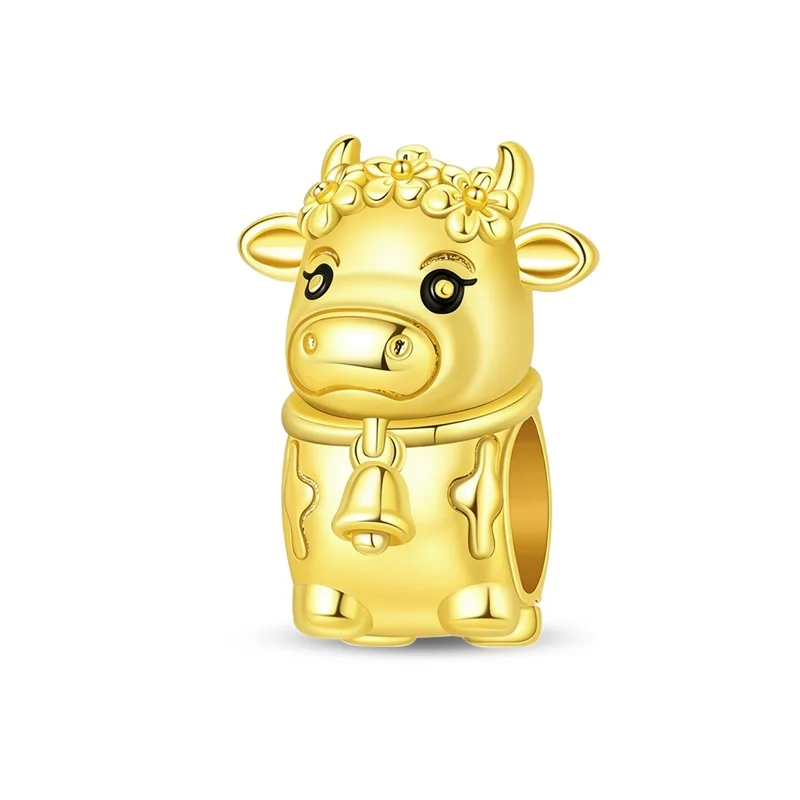 2026 New 925 Sterling Silver Farm cow Charm Bead Fit 3mm Original Bracelet DIY Women Fashion Exquisite Anniversary Jewelry Gifts