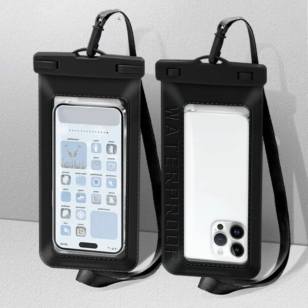Phone Case with Lanyard Waterproof Phone Pouch with Lanyard Floating Cell Phone Dry Bag Touchscreen Protector for Beach Kayak