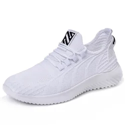 Mens Sneakers Shoes Summer Mesh Breathable Trainers Man Casual Sports Jogging Shoes For Man Lace up Sneakers Male White Shoes