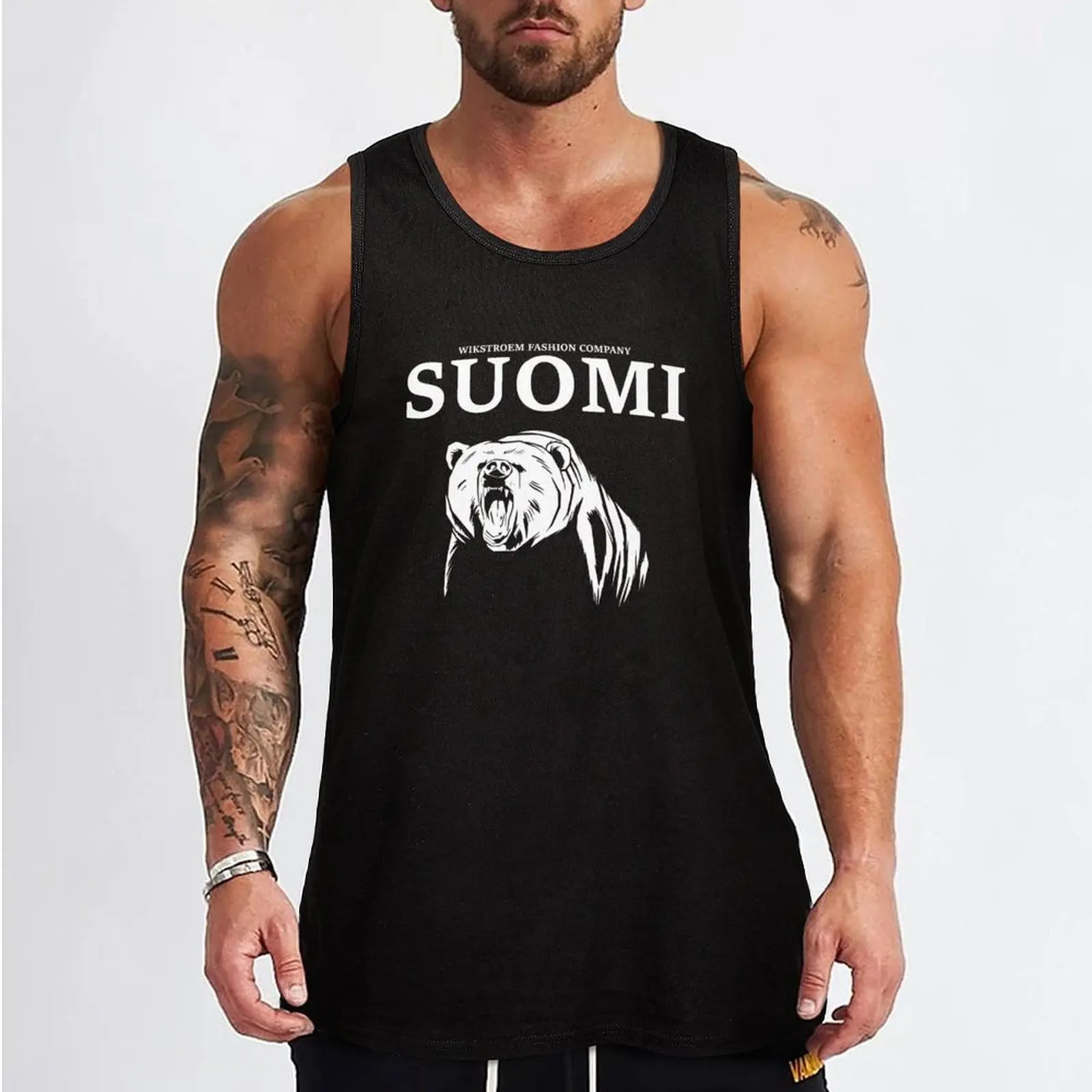 Wikstroem Finland Suomi Bear Tank Top sports clothes for men t-shirt gym man Working vest Sleeveless men