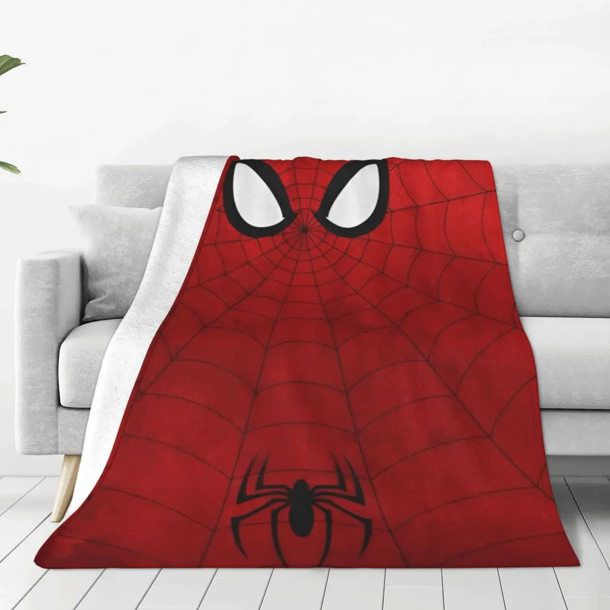 The Amazing Spider-Man Web Blanket Cartoon Comic Plush Novelty Soft Throw Blanket for Bed Sofa Spring Autumn Car