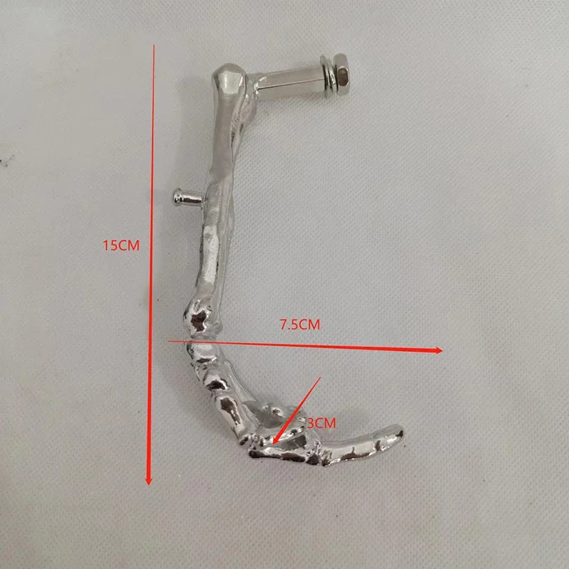 Adjustable Kickstand Motorcycle Middle Finger Skeleton Universal Adjustable Motorbike Kick Stand Adjustable Alloy Motorbike Foot