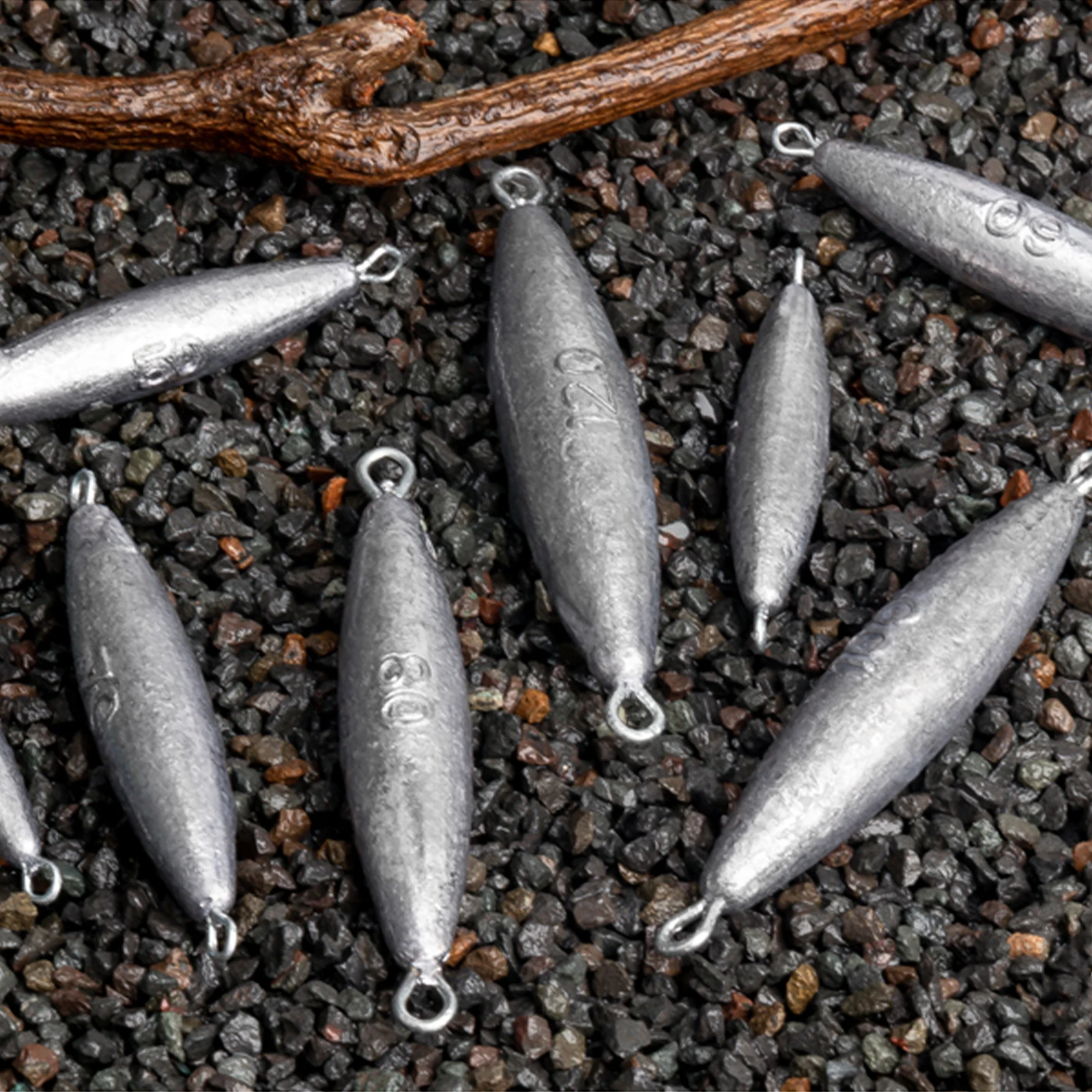 THKFISH 5pcs Inline Trolling Sinker Torpedo Fishing Weight Lead 60g-120g Double Ring Fishing Weight Sinker Saltwater Freshwater view 2