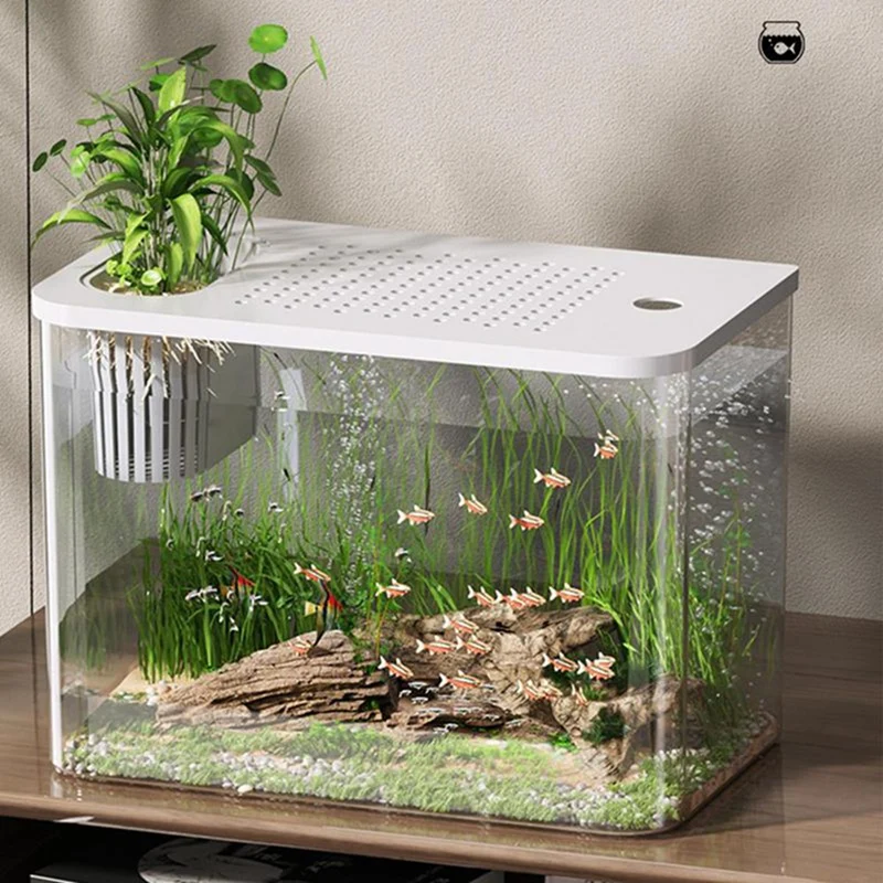 Fish Tank Aquarium Transparent Desktop Tank Turtle Aquarium Small Aquariums Decorative Fish Container For Fish