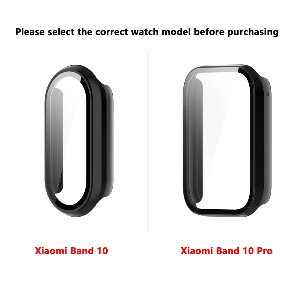 Glass+Case For Xiaomi Smart Band 10 Pro All-Around Screen Protector Hard PC Bumper Tempered Glass Watch Cover for Xiaomi Band 10 image 2