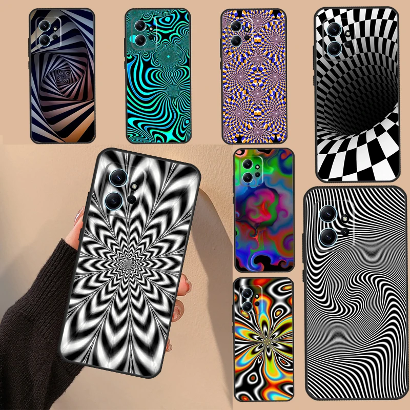 Optical Illusion Print Case For Xiaomi Redmi 12 9A 9C 10A 10C 12C Redmi Note 11 10 8 9 12 Pro 9S 10S 11S 12S Cover