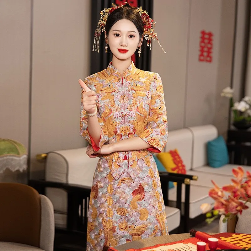 

Новое китайское трехмерное платье короля в стиле дракона и феникса