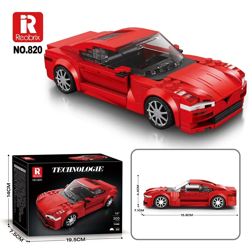351pcs P1 GTR 820 Car Building Blocks MOC Bricks High Tech Ideas Toy Kit Collection DIY Gift Kids Adults
