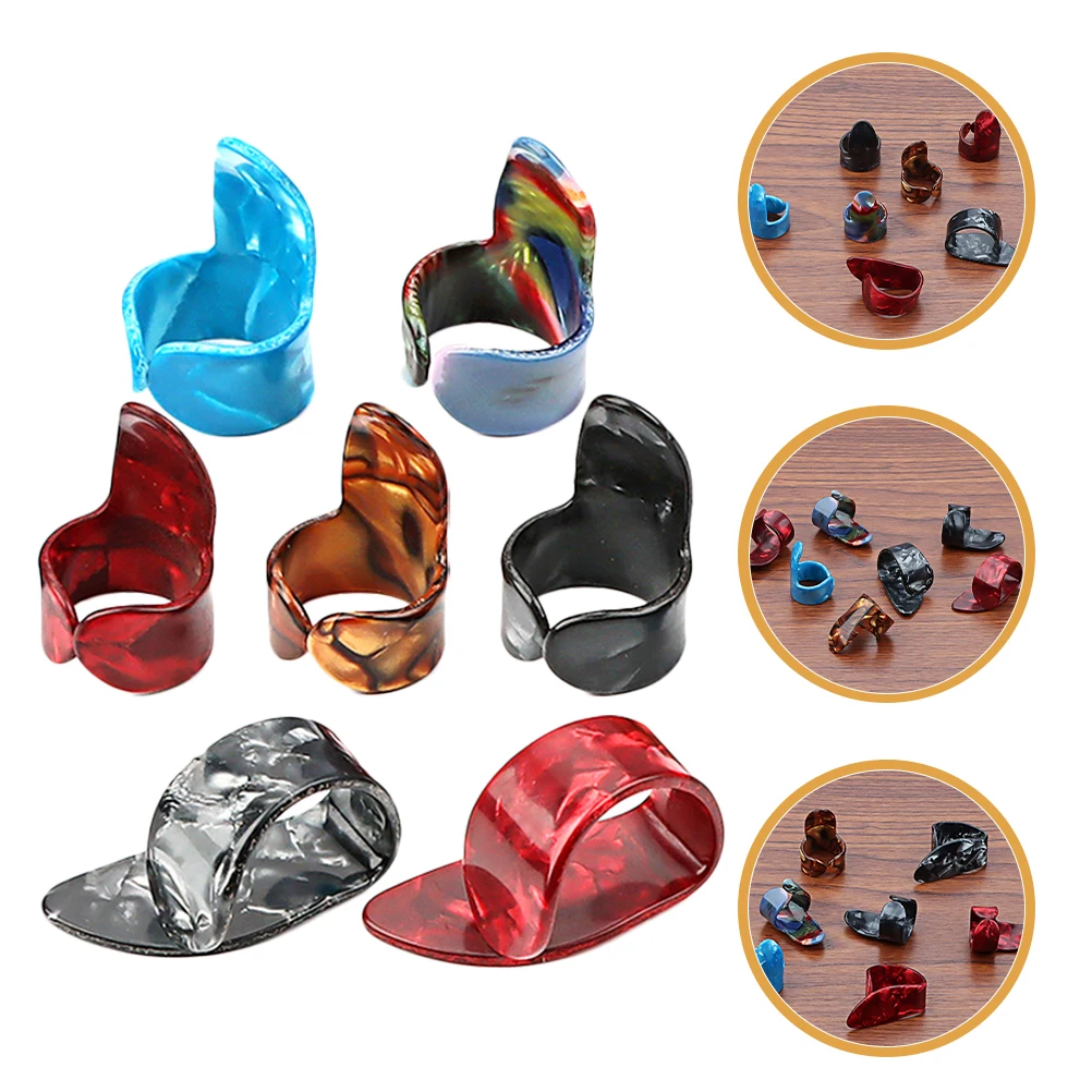 

7Pcs Adjustable Plastic Finger Picks Guitar Thumb Protector Set For Acoustic Electric Classical Guitar Banjo Ukulele Open Design